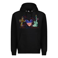 Black Faith love Freedom 4th of july Premium Hoodie - CowGirlArtShop