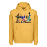 Mustard Faith love Freedom 4th of july Premium Hoodie - CowGirlArtShop