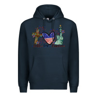 Navy Faith love Freedom 4th of july Premium Hoodie - CowGirlArtShop