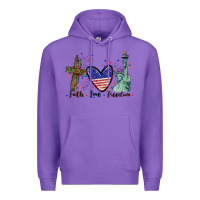 Purple Faith love Freedom 4th of july Premium Hoodie - CowGirlArtShop