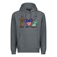 Rock Faith love Freedom 4th of july Premium Hoodie - CowGirlArtShop