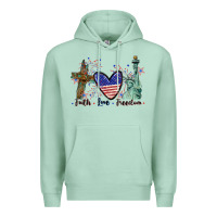 Seafoam Faith love Freedom 4th of july Premium Hoodie - CowGirlArtShop
