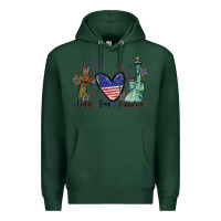 Sports Green Faith love Freedom 4th of july Premium Hoodie - CowGirlArtShop