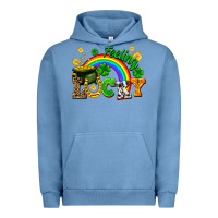 Pigment Pebble Blue feeling lucky Urban Hoodie - FaDigitalArtStudio