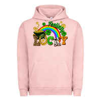 Pigment Salmon feeling lucky Urban Hoodie - FaDigitalArtStudio