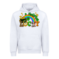 White feeling lucky Urban Hoodie - FaDigitalArtStudio