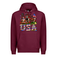 Burgundy Barn in the USA Premium Hoodie - Neo Western
