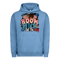 Pigment Pebble Blue Boom bitch get out the way 4th of July Urban Hoodie - CowGirlArtShop