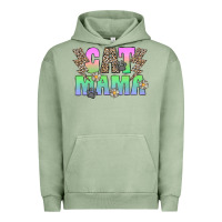 Pigment Oil Green cat mama Urban Hoodie - CowhideDigitalArt