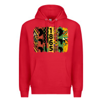 Red juneteenth brush stroke 2 Premium Hoodie - HRA Design Shop