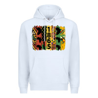 White juneteenth brush stroke 2 Premium Hoodie - HRA Design Shop