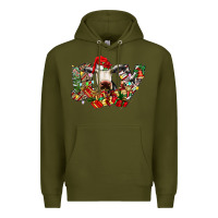 Army Green christmas joy cow Premium Hoodie - CowhideDigitalArt