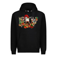 Black christmas joy cow Premium Hoodie - CowhideDigitalArt
