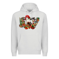 Dove Grey christmas joy cow Premium Hoodie - CowhideDigitalArt