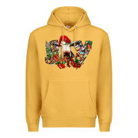 Mustard christmas joy cow Premium Hoodie - CowhideDigitalArt