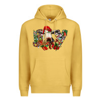 Antique Gold christmas joy cow Premium Hoodie - CowhideDigitalArt