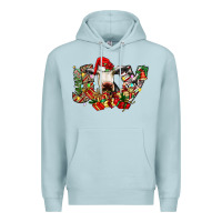 Blue Mist christmas joy cow Premium Hoodie - CowhideDigitalArt