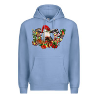 Colony Blue christmas joy cow Premium Hoodie - CowhideDigitalArt