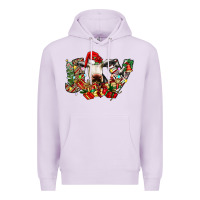 Lilac christmas joy cow Premium Hoodie - CowhideDigitalArt