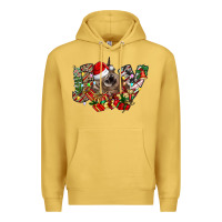 Antique Gold christmas joy highland cow Premium Hoodie - CowhideDigitalArt
