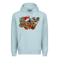 Blue Mist christmas joy highland cow Premium Hoodie - CowhideDigitalArt