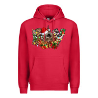 Cardinal christmas joy highland cow Premium Hoodie - CowhideDigitalArt