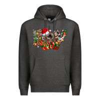 Charcoal Heather christmas joy highland cow Premium Hoodie - CowhideDigitalArt