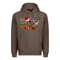 Coffee christmas joy highland cow Premium Hoodie - CowhideDigitalArt