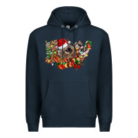 Navy christmas joy highland cow Premium Hoodie - CowhideDigitalArt