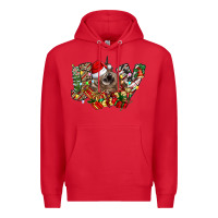 Red christmas joy highland cow Premium Hoodie - CowhideDigitalArt