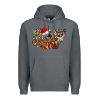 Rock christmas joy highland cow Premium Hoodie - CowhideDigitalArt