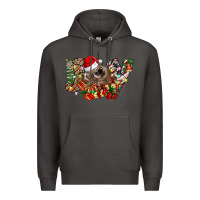 Smoke christmas joy highland cow Premium Hoodie - CowhideDigitalArt