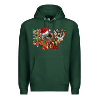 Sports Green christmas joy highland cow Premium Hoodie - CowhideDigitalArt