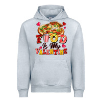 Heather Grey food is my valentine Urban Hoodie - FaDigitalArtStudio
