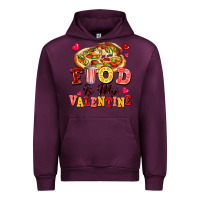 Mauve Wine food is my valentine Urban Hoodie - FaDigitalArtStudio