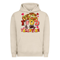 Pigment French Oak food is my valentine Urban Hoodie - FaDigitalArtStudio