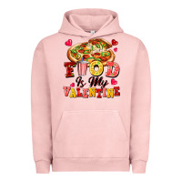 Pigment Salmon food is my valentine Urban Hoodie - FaDigitalArtStudio