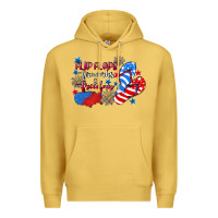 Antique Gold Flip flops fireworks & freedom 4th of july Premium Hoodie - CowGirlArtShop