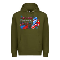 Army Green Flip flops fireworks & freedom 4th of july Premium Hoodie - CowGirlArtShop