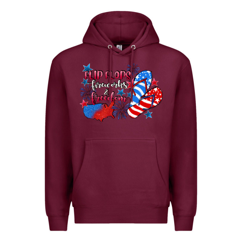 Flip Flops Fireworks & Freedom 4th Of July Premium Hoodie by CowGirlArtShop | Teevron