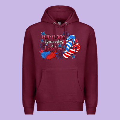 Flip Flops Fireworks & Freedom 4th Of July Premium Hoodie Designed By Cowgirlartshop