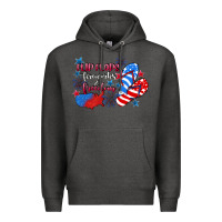 Charcoal Heather Flip flops fireworks & freedom 4th of july Premium Hoodie - CowGirlArtShop