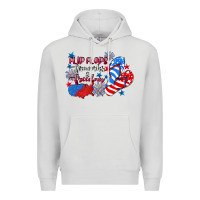 Dove Grey Flip flops fireworks & freedom 4th of july Premium Hoodie - CowGirlArtShop