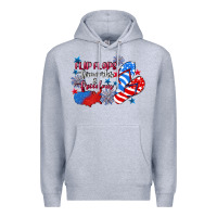 Heather Grey Flip flops fireworks & freedom 4th of july Premium Hoodie - CowGirlArtShop