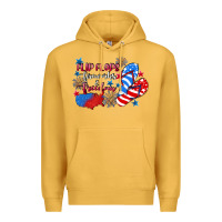 Mustard Flip flops fireworks & freedom 4th of july Premium Hoodie - CowGirlArtShop