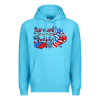Ocean Blue Flip flops fireworks & freedom 4th of july Premium Hoodie - CowGirlArtShop