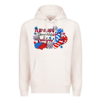 Pale Pink Flip flops fireworks & freedom 4th of july Premium Hoodie - CowGirlArtShop