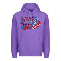 Purple Flip flops fireworks & freedom 4th of july Premium Hoodie - CowGirlArtShop