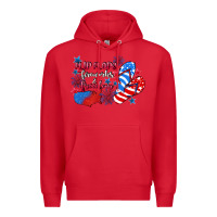 Red Flip flops fireworks & freedom 4th of july Premium Hoodie - CowGirlArtShop