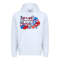 White Flip flops fireworks & freedom 4th of july Premium Hoodie - CowGirlArtShop